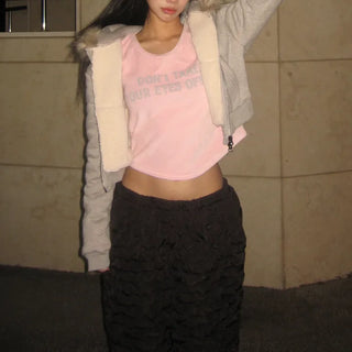 Off me cubic velvet crop top