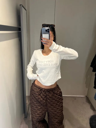 Off me cubic velvet crop top