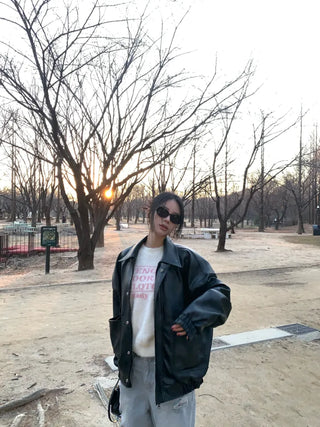 Touché Oversized Leather Jacket