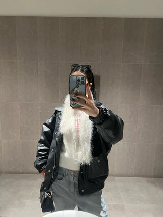 Touché Oversized Leather Jacket