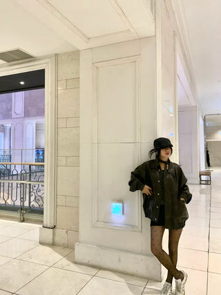 Touché Oversized Leather Jacket