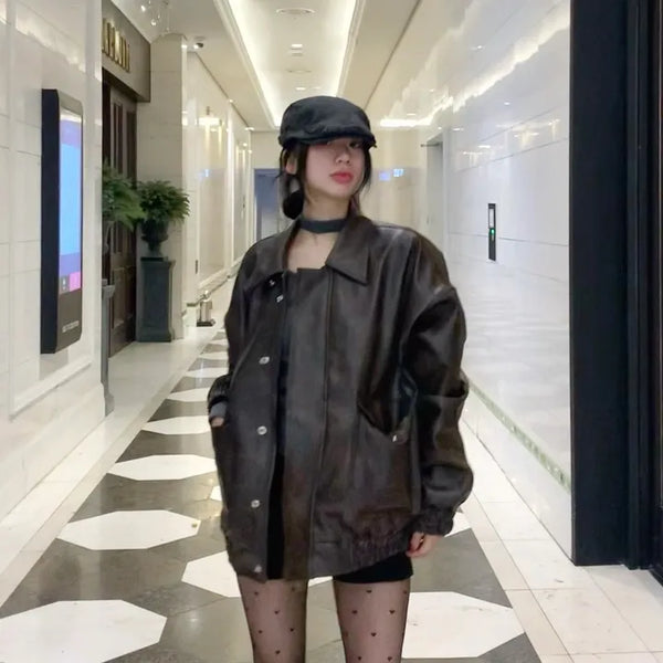 Touché Oversized Leather Jacket