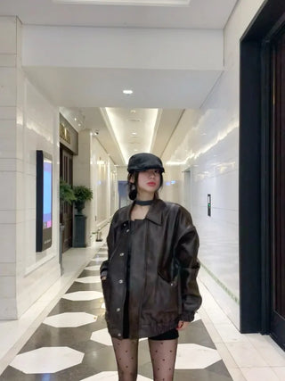 Touché Oversized Leather Jacket