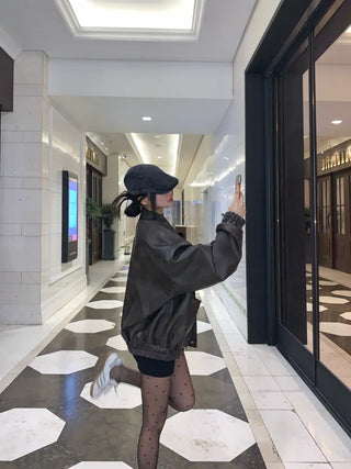 Touché Oversized Leather Jacket