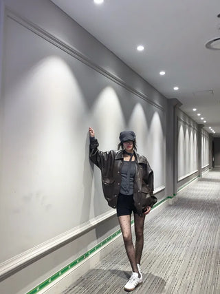 Touché Oversized Leather Jacket