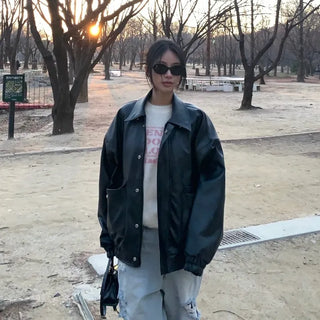 Touché Oversized Leather Jacket