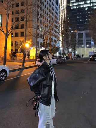 Touché Oversized Leather Jacket