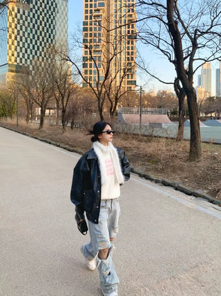 Touché Oversized Leather Jacket