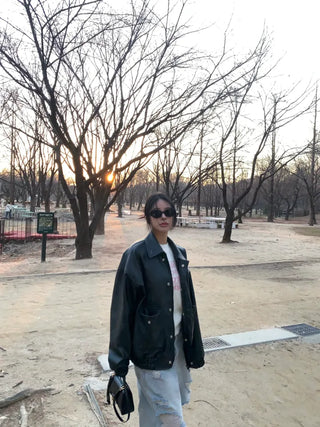 Touché Oversized Leather Jacket