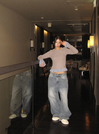Sand Wide Denim Pants