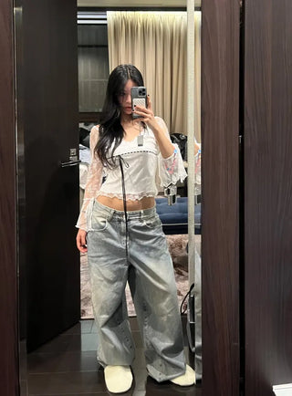 Sand Wide Denim Pants