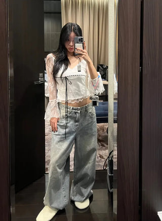 Sand Wide Denim Pants