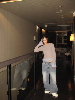 Sand Wide Denim Pants