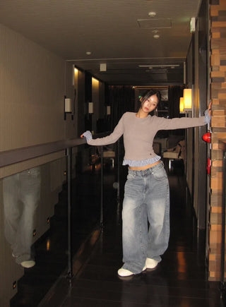 Sand Wide Denim Pants
