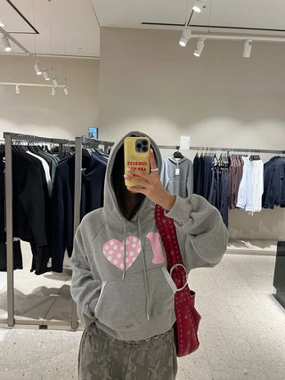 I 💛꙳ Dot Lace Crop Hoodie