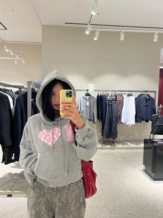 I 💛꙳ Dot Lace Crop Hoodie