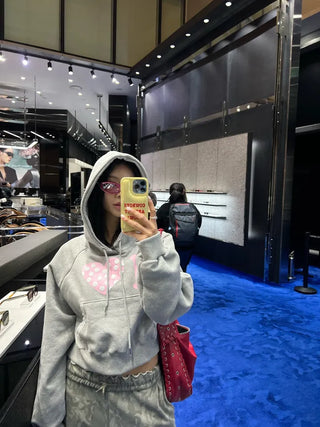 I 💛꙳ Dot Lace Crop Hoodie