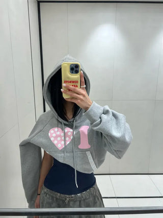 I 💛꙳ Dot Lace Crop Hoodie