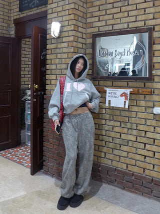 I 💛꙳ Dot Lace Crop Hoodie