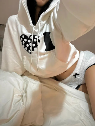 I 💛꙳ Dot Lace Crop Hoodie