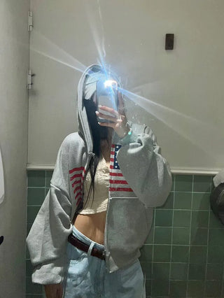 America's Flag Loose Fit Hoodie