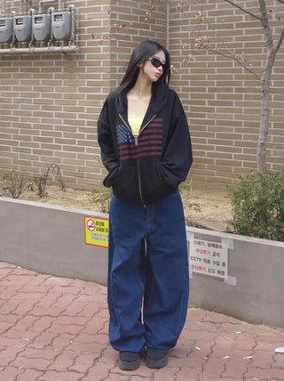 America's Flag Loose Fit Hoodie