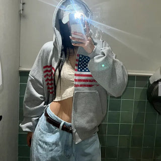 America's Flag Loose Fit Hoodie