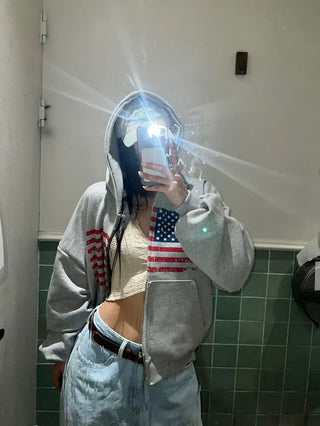 America's Flag Loose Fit Hoodie