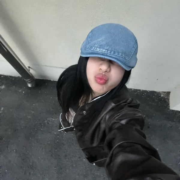 Jane Denim Flat Cap