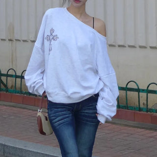 {Fleece x} Saint one-shoulder loose overfit man-to-man
