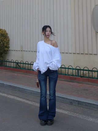 {Fleece x} Saint one-shoulder loose overfit man-to-man