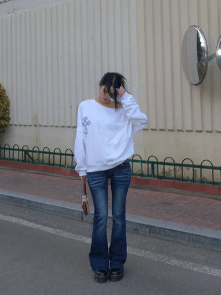{Fleece x} Saint one-shoulder loose overfit man-to-man