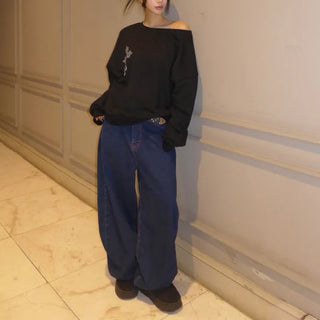 {Fleece x} Saint one-shoulder loose overfit man-to-man