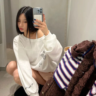 {Fleece x} Saint one-shoulder loose overfit man-to-man