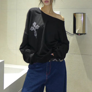 {Fleece x} Saint one-shoulder loose overfit man-to-man
