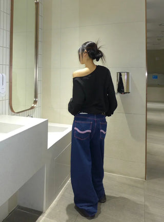 {Fleece x} Saint one-shoulder loose overfit man-to-man