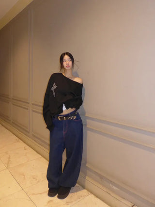 {Fleece x} Saint one-shoulder loose overfit man-to-man