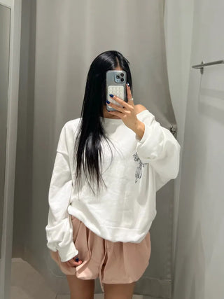 {Fleece x} Saint one-shoulder loose overfit man-to-man