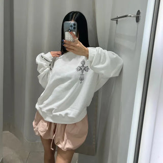 {Fleece x} Saint one-shoulder loose overfit man-to-man