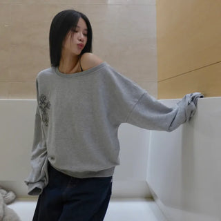 {Fleece x} Saint one-shoulder loose overfit man-to-man