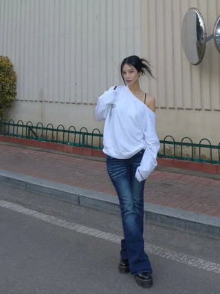 {Fleece x} Saint one-shoulder loose overfit man-to-man