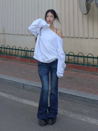 {Fleece x} Saint one-shoulder loose overfit man-to-man