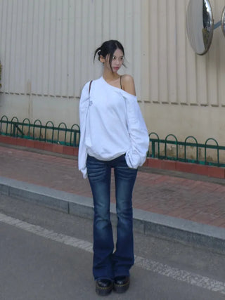 {Fleece x} Saint one-shoulder loose overfit man-to-man