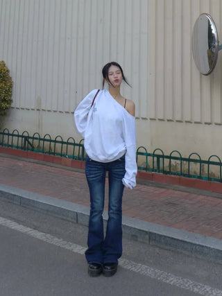 {Fleece x} Saint one-shoulder loose overfit man-to-man