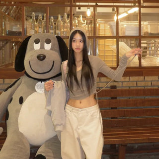 Pogry V-neck balaclava hooded top