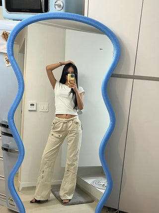 Hidden Multi-Pocket Bootcut Pants