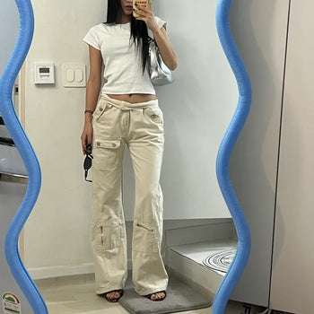 Hidden Multi-Pocket Bootcut Pants