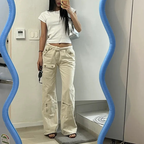 Hidden Multi-Pocket Bootcut Pants