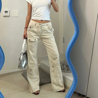 Hidden Multi-Pocket Bootcut Pants