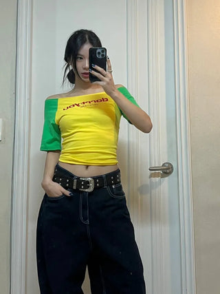 Dorrtyou Off-Shoulder Crop Top